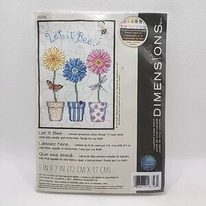 Dimensions Let It Bee Counted Cross Stitch Kit #16756 Flowers Butterfly Open Pkg